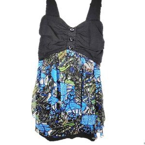 American Rag Sleeveless Cami Tank Blue Black Green